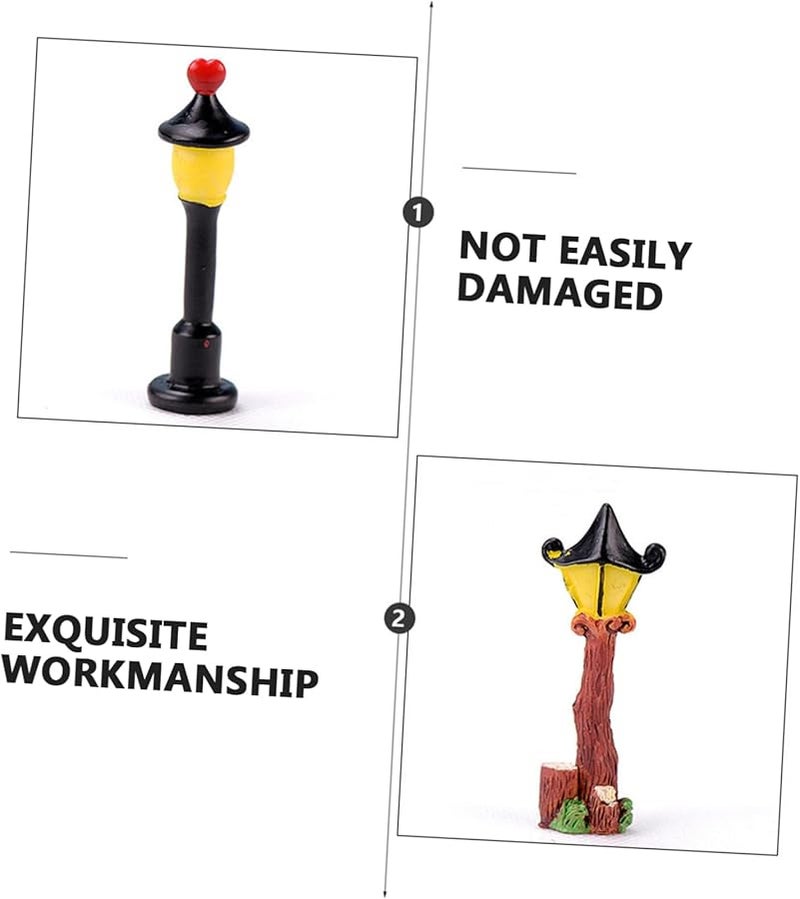 Milisten Mini Street Light Ornaments 2Pcs Simulated Lamp Posts For Dollhouse Random Style - Image 5